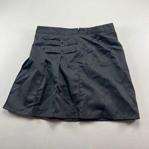French Toast Scooter Skirt Womens 18 Black Pleated Back Zip Modern Minimalist